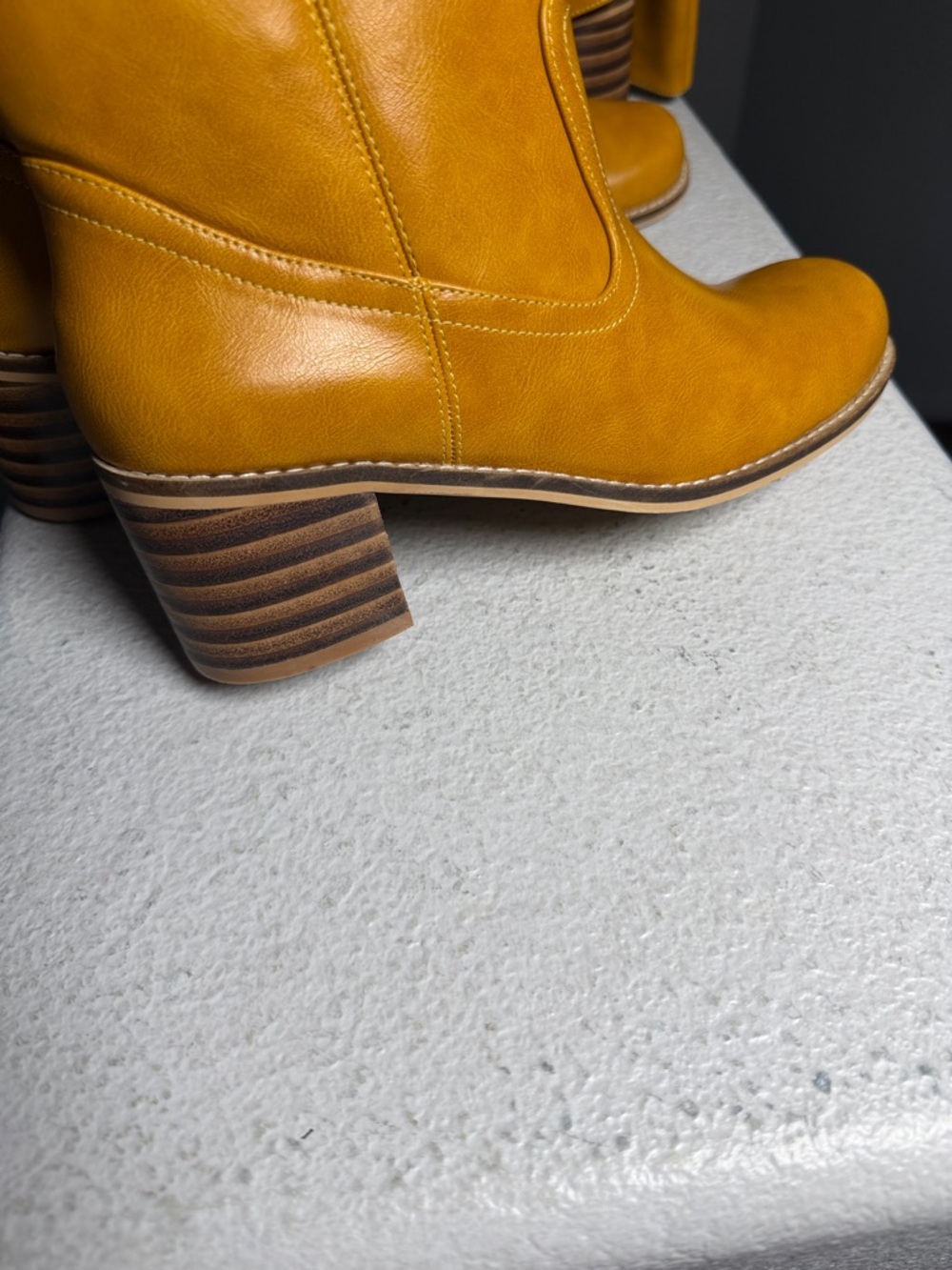 NWOB-Knee High Boots Chunky Block Heel Long Boots Square Toe Low Heel Boots - Picture 8 of 10